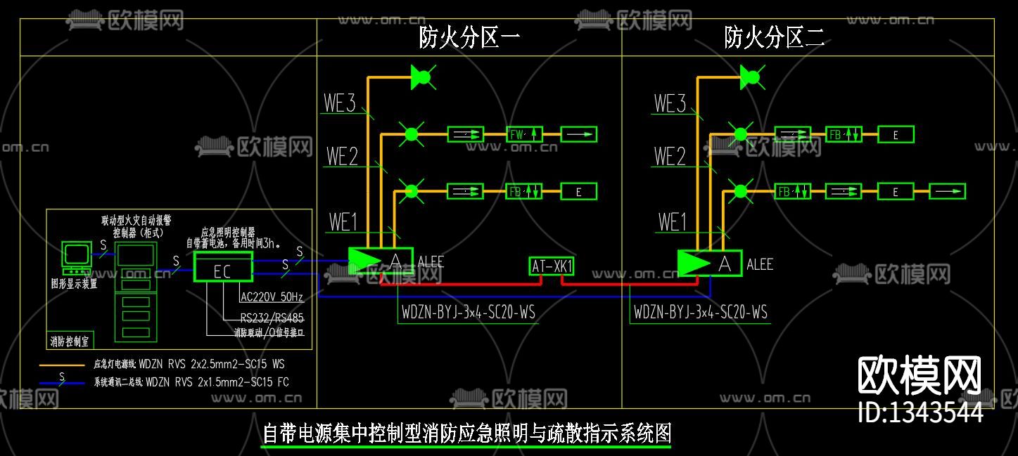 地下车库电气cad施工图下载（渲染图3）