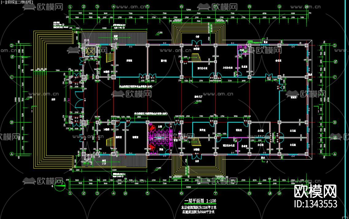 教堂cad施工图下载（渲染图1）