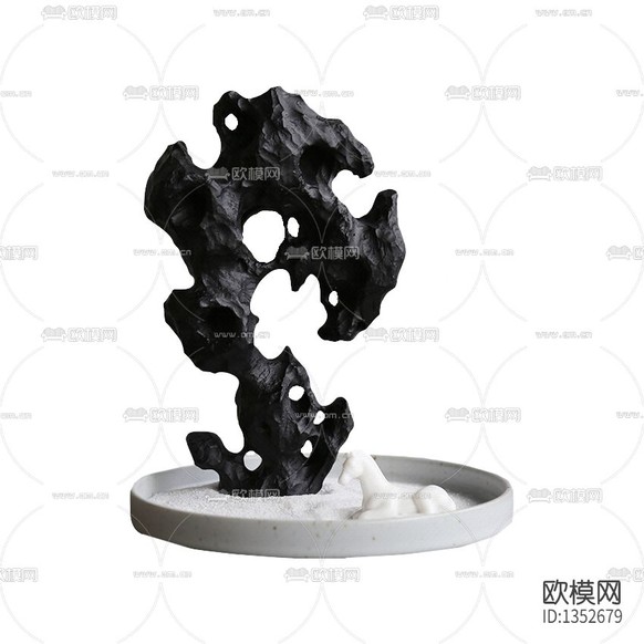 新中式简约创意假山摆件下载
