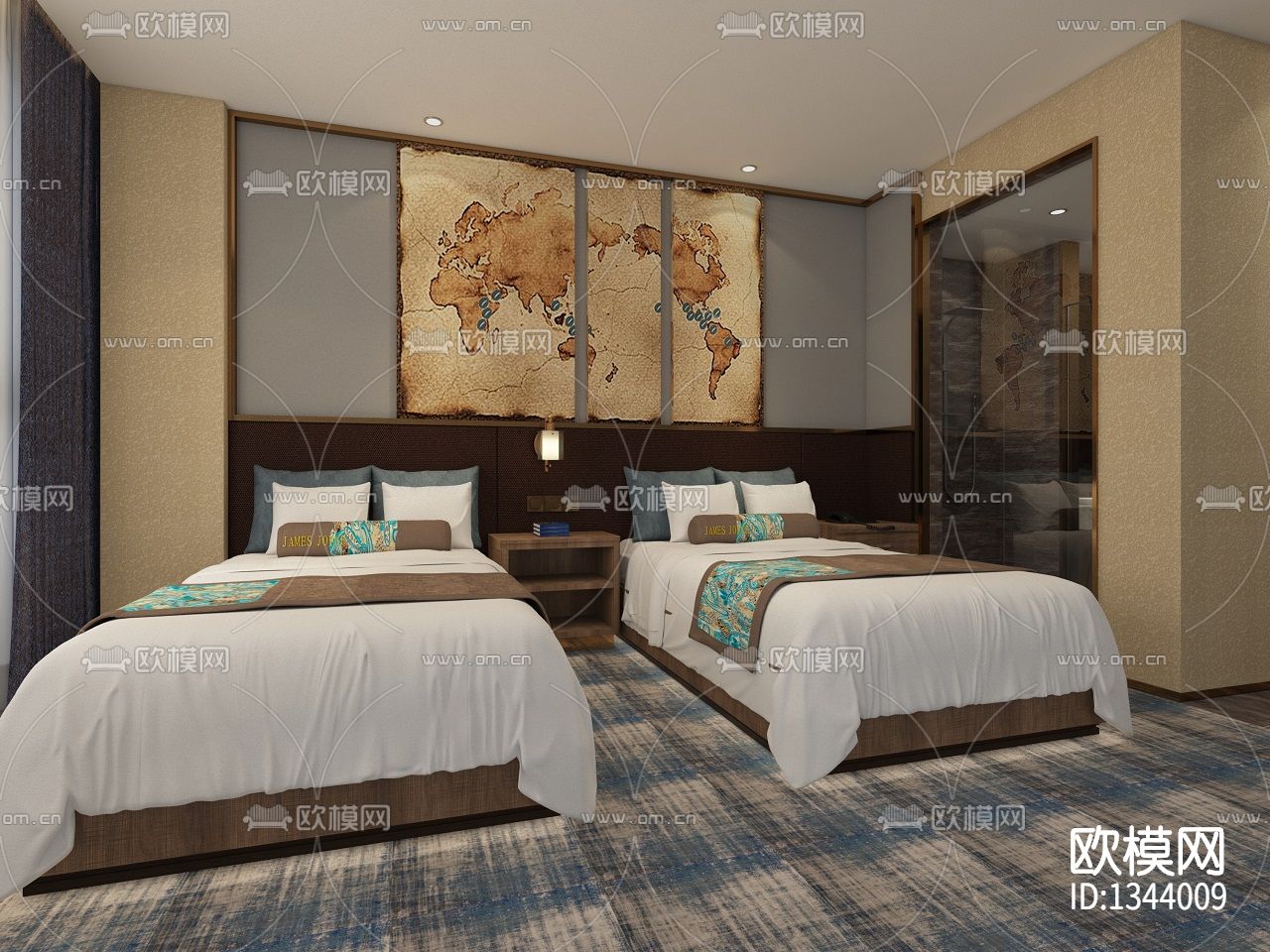 酒店cad施工图下载（渲染图7）