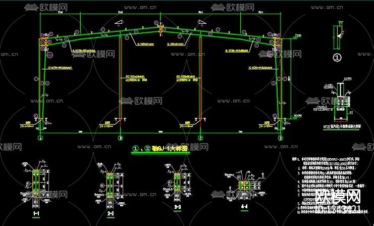 冷库钢结构节点大样下载（渲染图8）