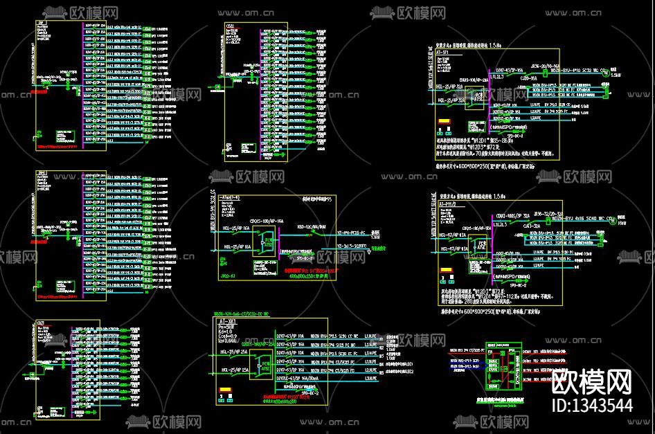 地下车库电气cad施工图下载（渲染图5）