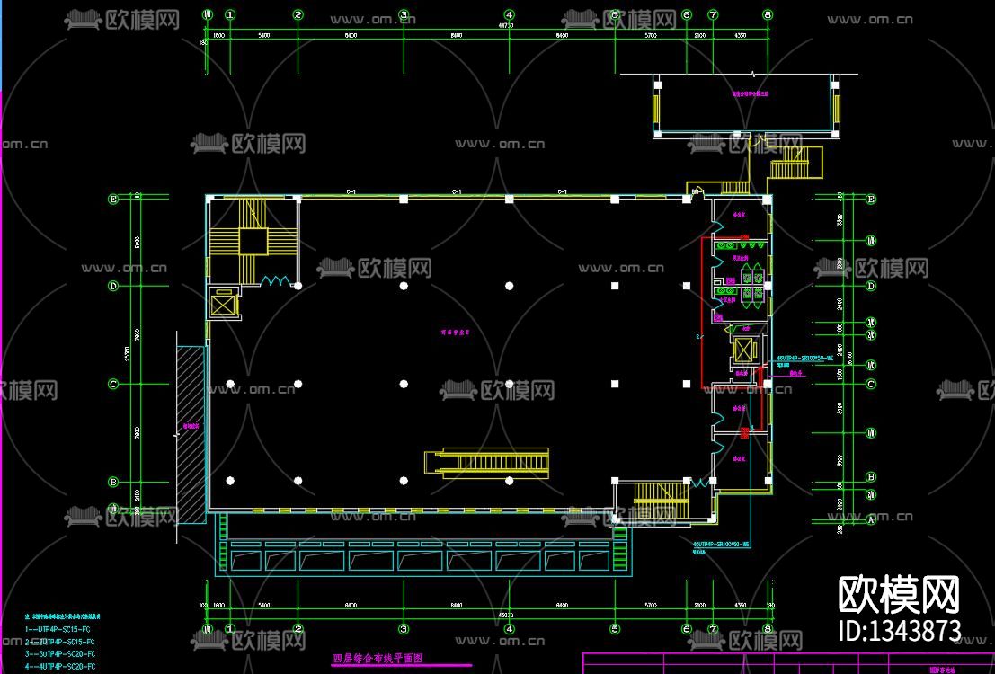客运站弱电平面cad施工图下载（渲染图9）