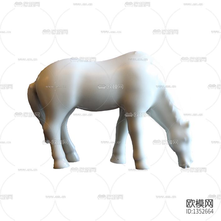 新中式极简陶瓷马摆件下载
