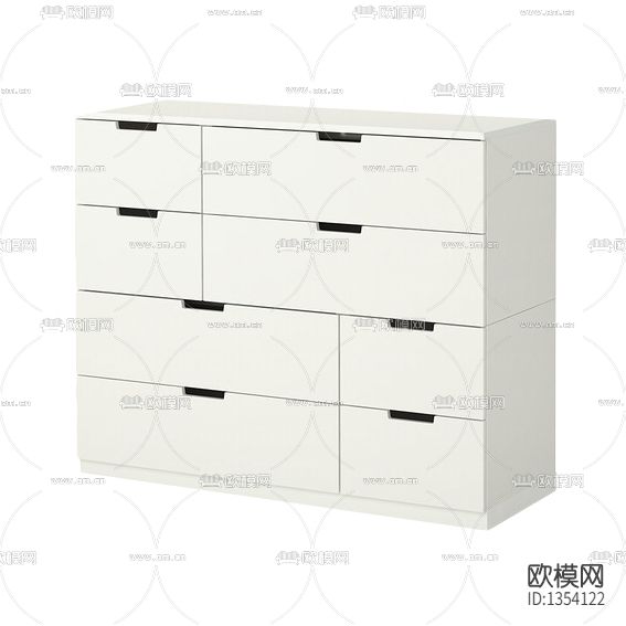 现代极简实木八抽屉斗柜下载