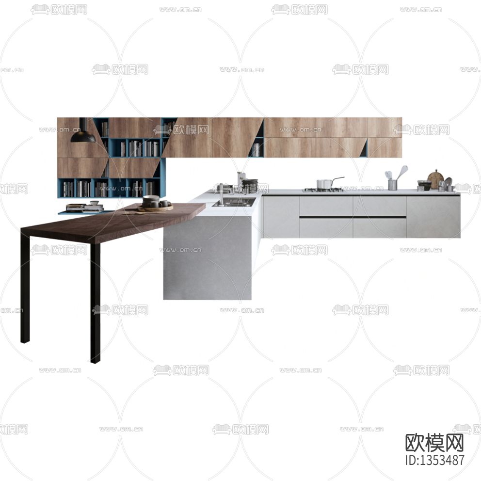 北欧极简实木烤漆橱柜下载