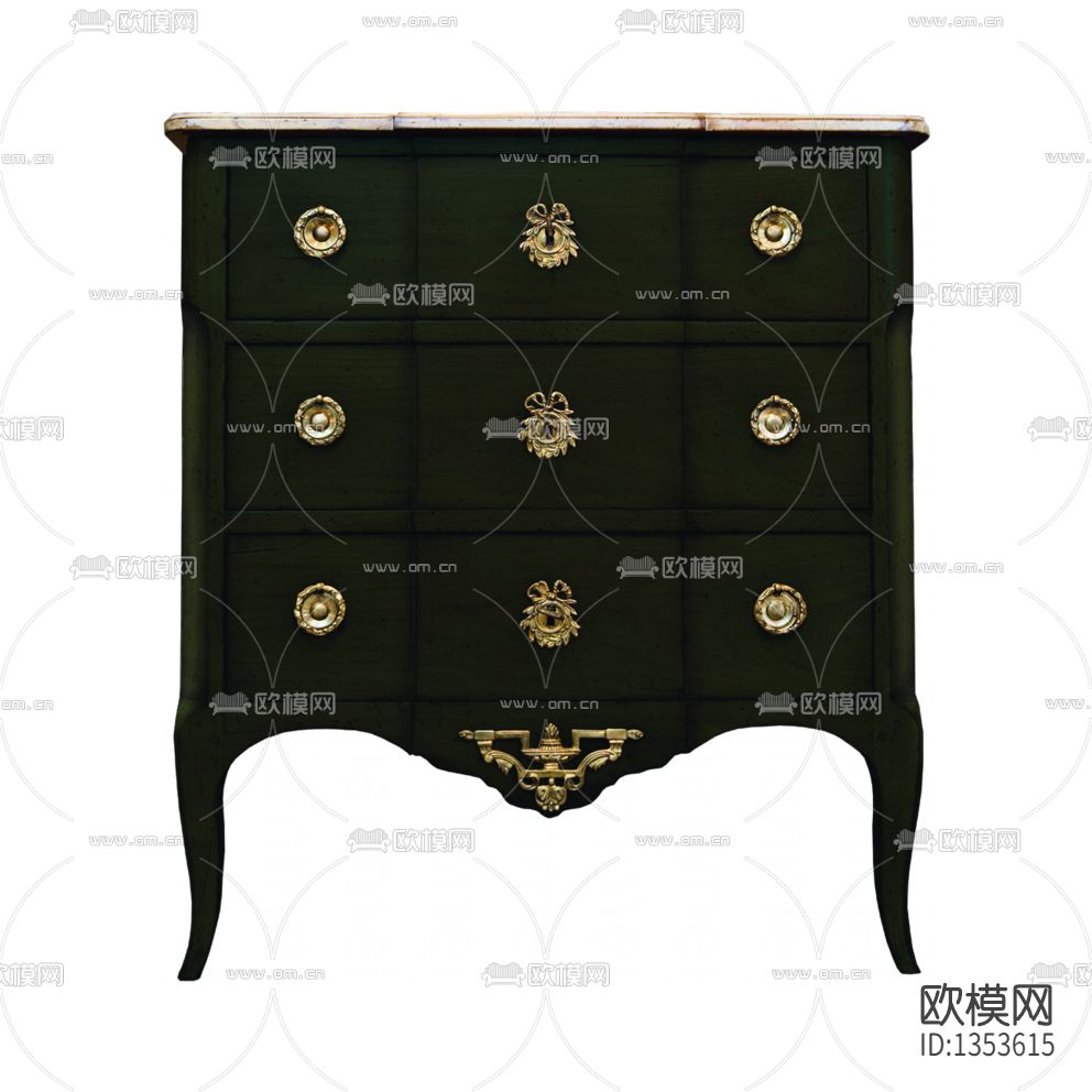 美式复古实木大理石斗柜下载