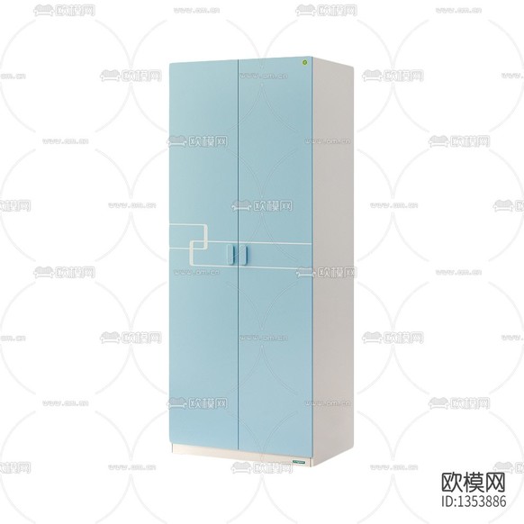 现代简约实木双门衣柜下载
