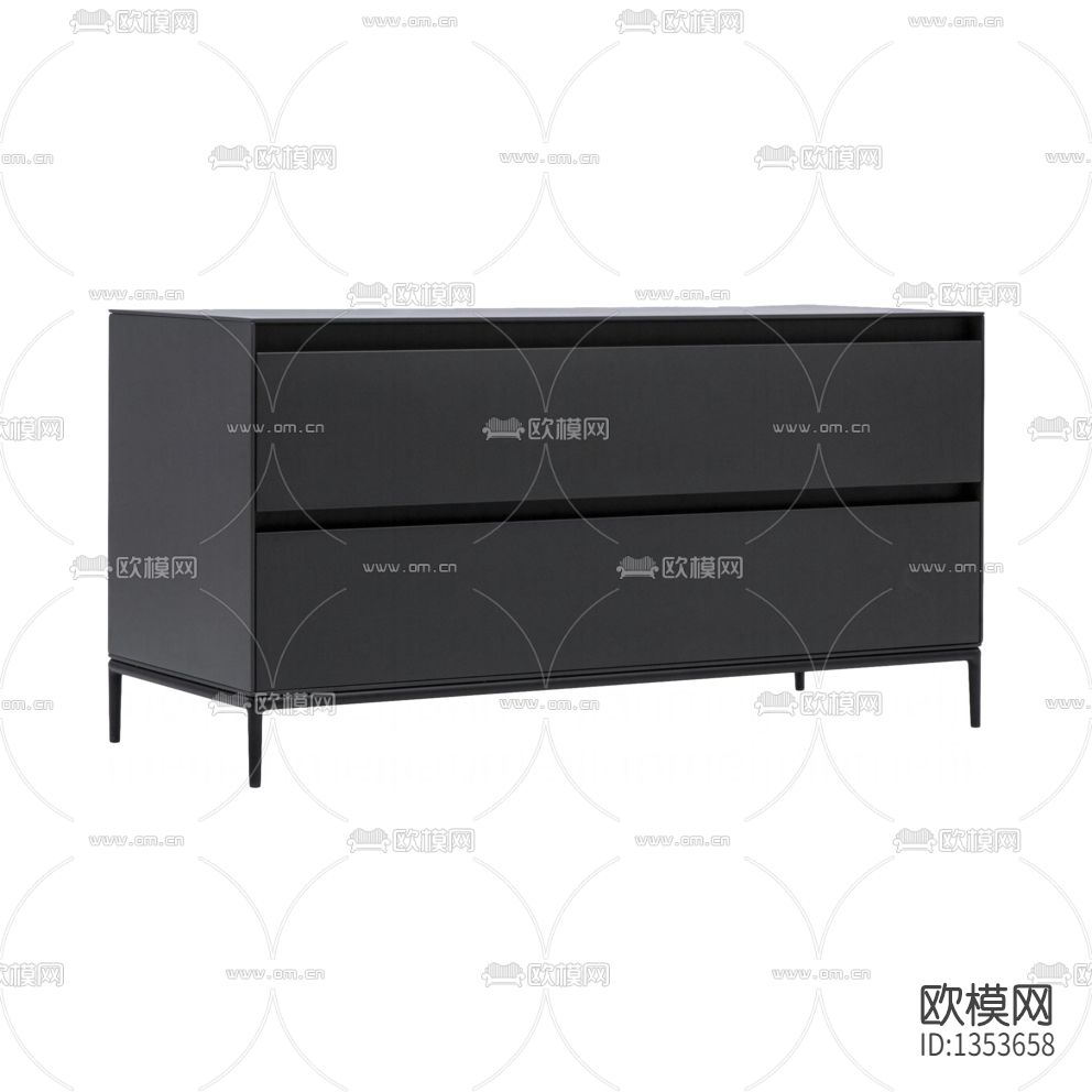 现代极简实木斗柜下载（渲染图2）