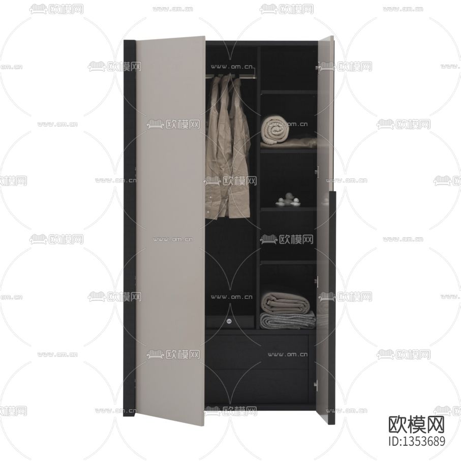 现代简约实木衣柜