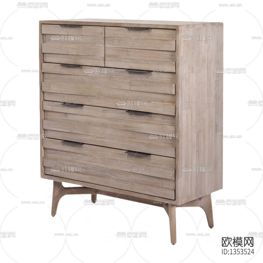 北欧简约创意实木斗柜下载（渲染图1）