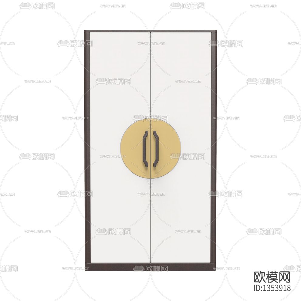 新中式禅意实木双门衣柜
