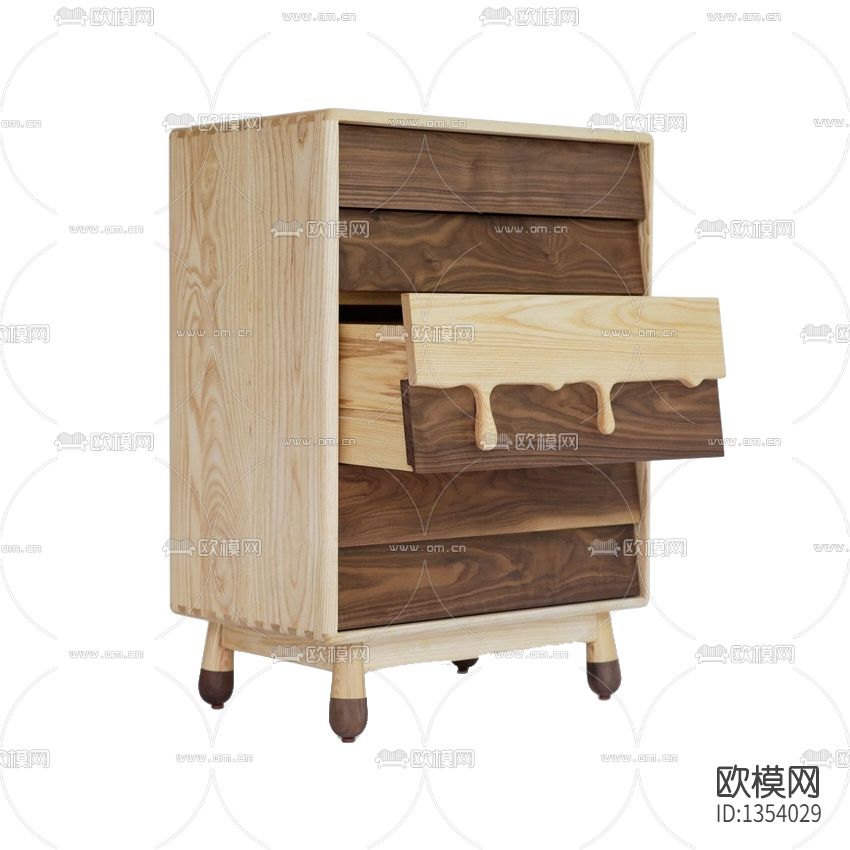 北欧简约实木儿童储物柜下载（渲染图4）