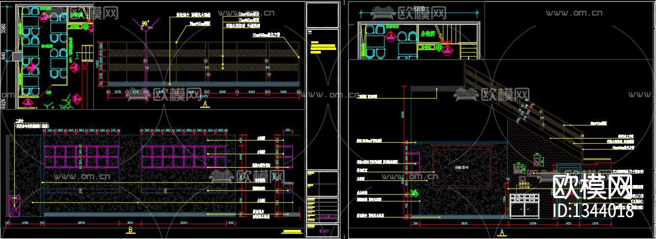 咖啡厅cad施工图下载（渲染图10）