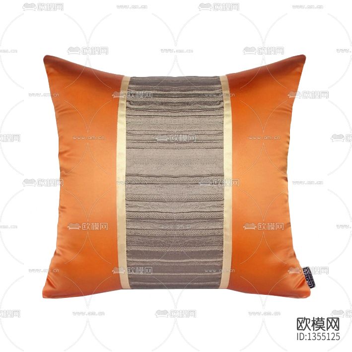 新中式橘色纺丝双拼抱枕下载
