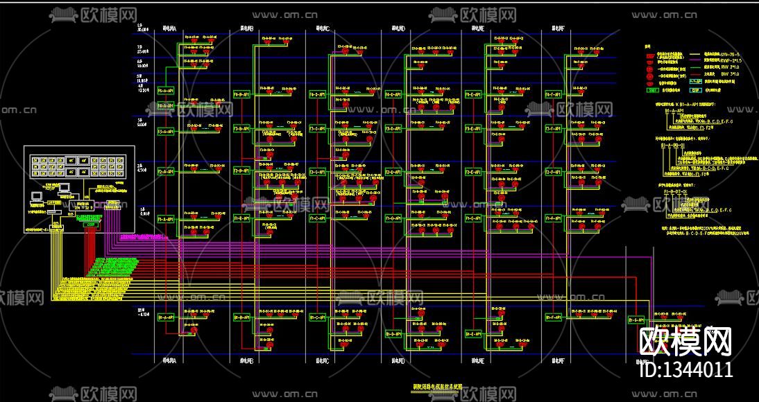 闭路电视监控系统cad施工图下载（渲染图2）