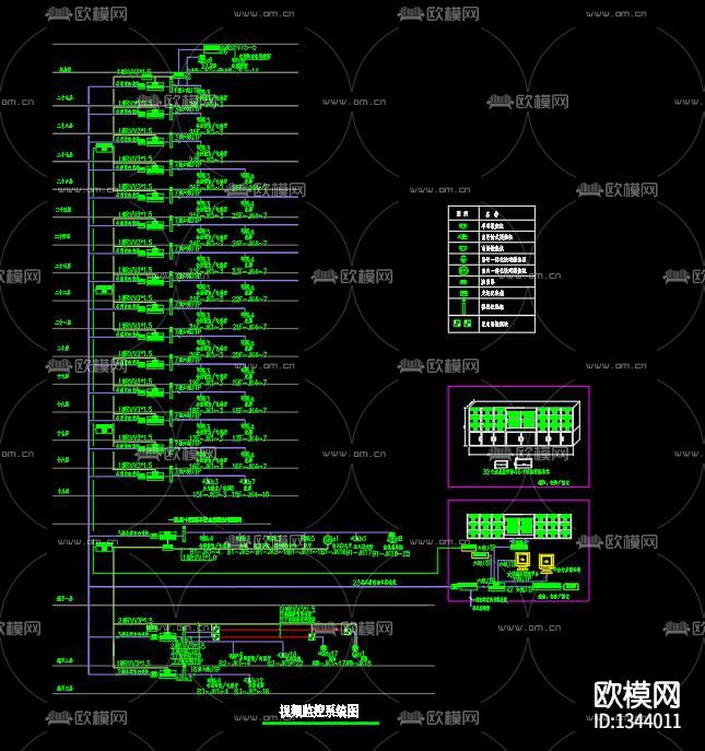 闭路电视监控系统cad施工图下载（渲染图8）