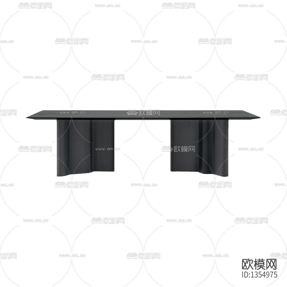 现代极简实木餐桌下载