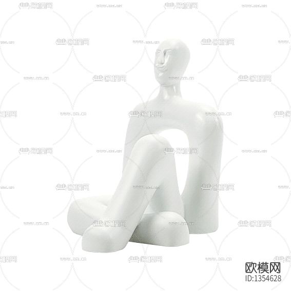 现代几何抽象人物摆件下载