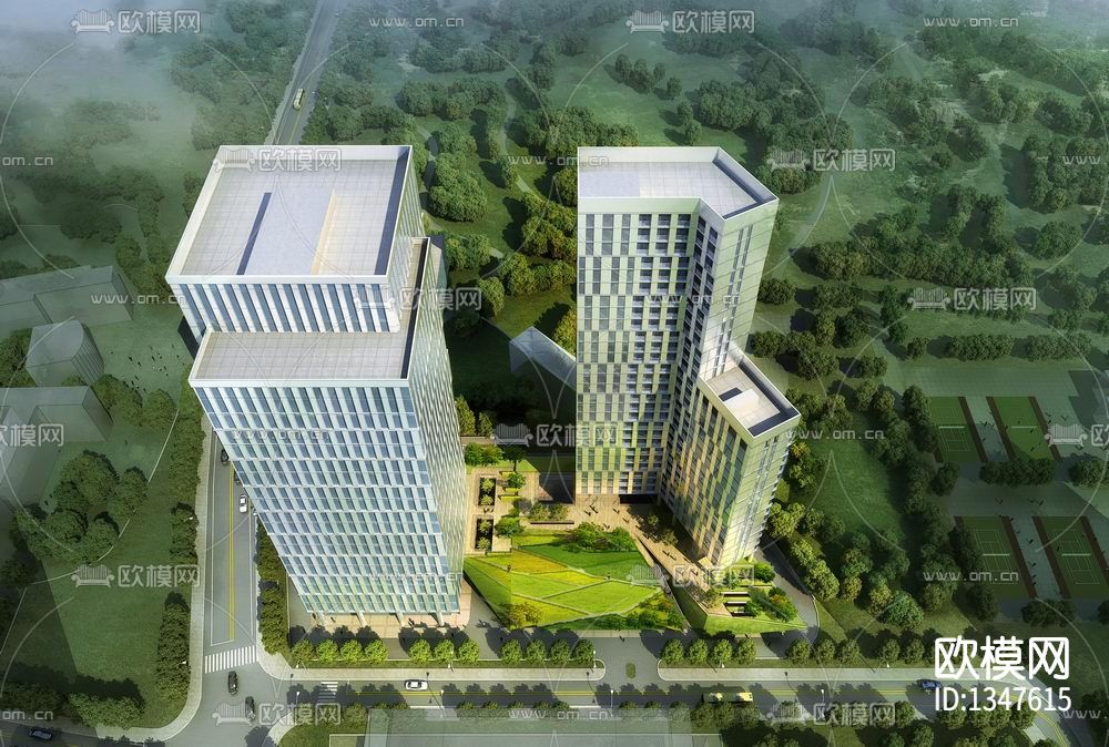 深圳同方云计算研发应用中心cad施工图下载（渲染图4）