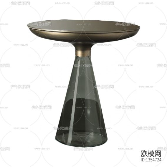 现代轻奢玻璃不锈钢圆形边几下载