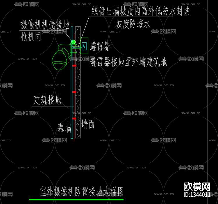 闭路电视监控系统cad施工图下载（渲染图9）