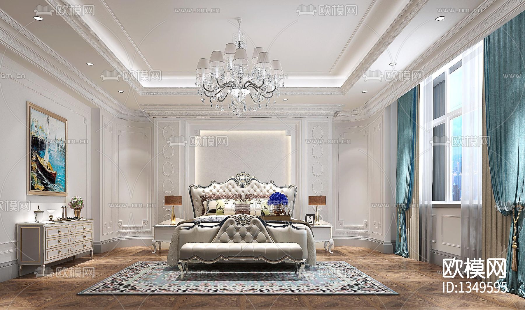 青岛万达1000M²独栋豪宅cad施工图下载（渲染图4）