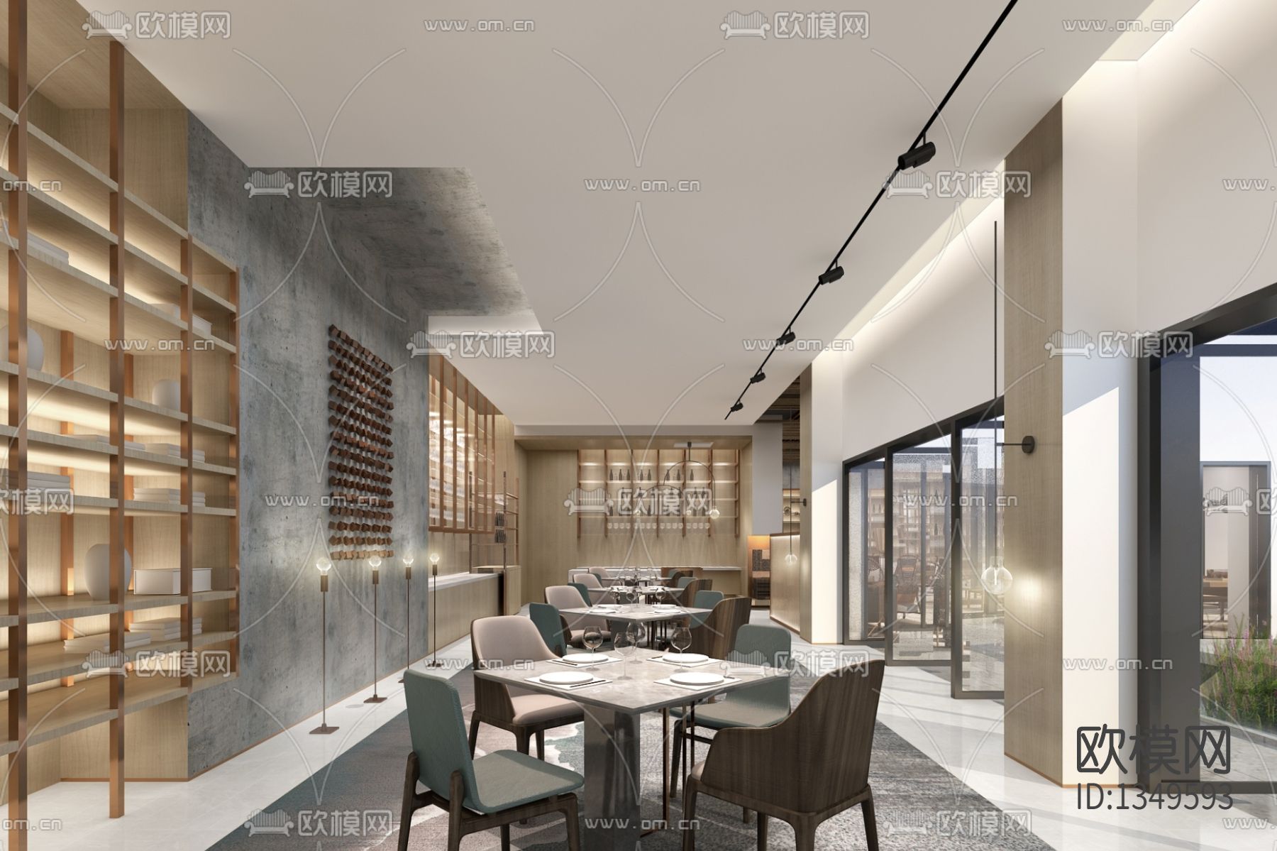 北京玺萌壹号园酒店会所cad施工图下载（渲染图3）