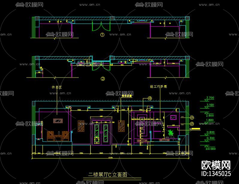 刺绣文化展厅cad施工图下载（渲染图1）