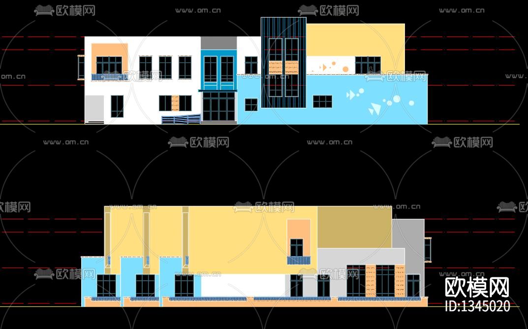 幼教建筑cad施工图下载（渲染图2）
