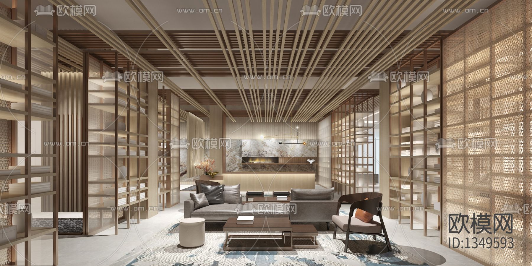 北京玺萌壹号园酒店会所cad施工图下载（渲染图1）