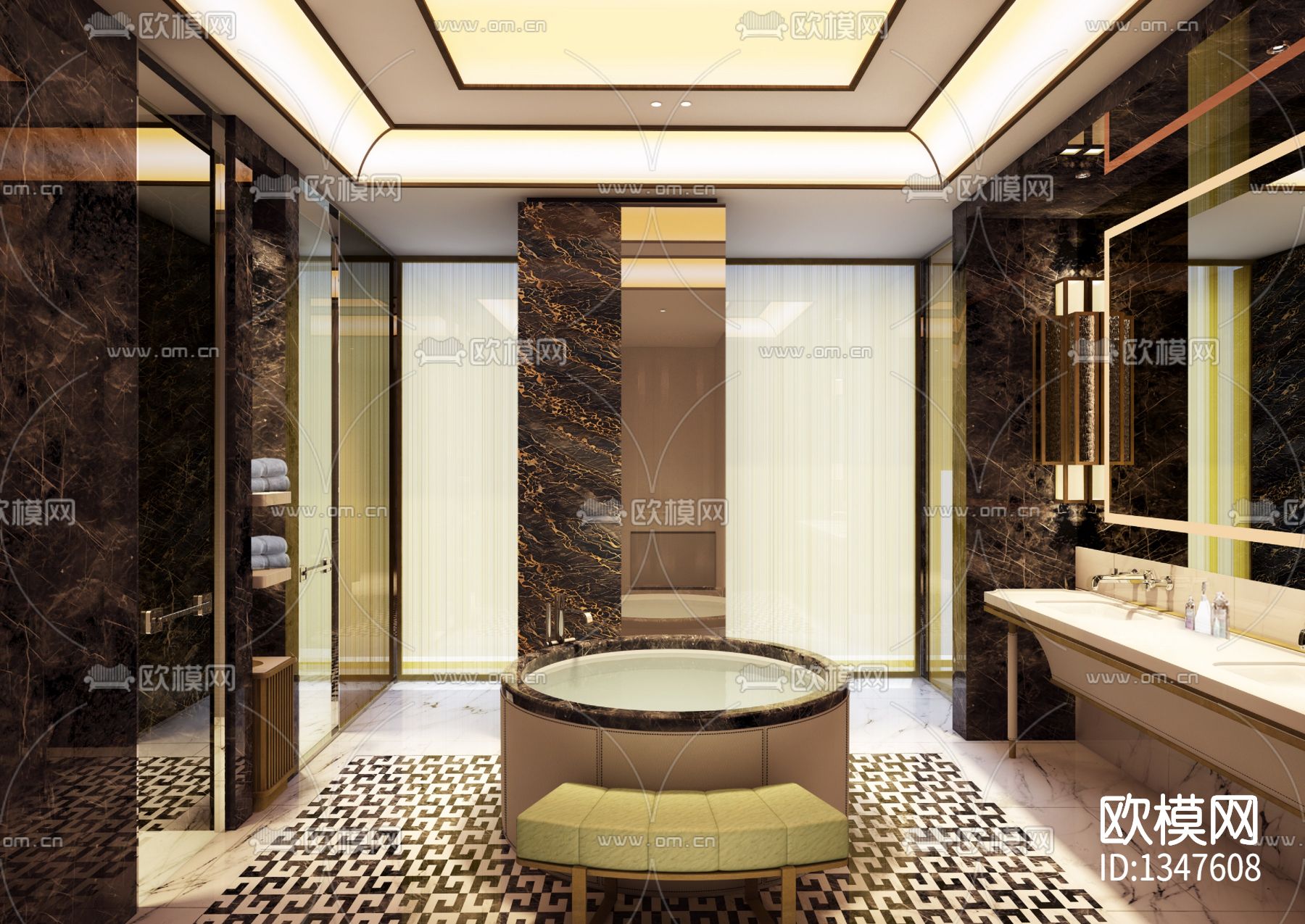 北京三里屯一号复式公寓cad施工图下载（渲染图8）