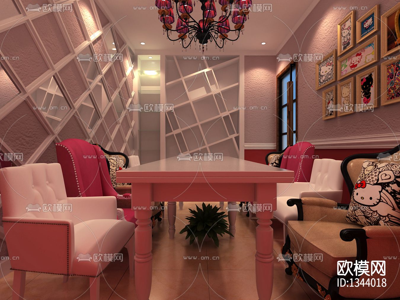 咖啡厅cad施工图下载（渲染图7）