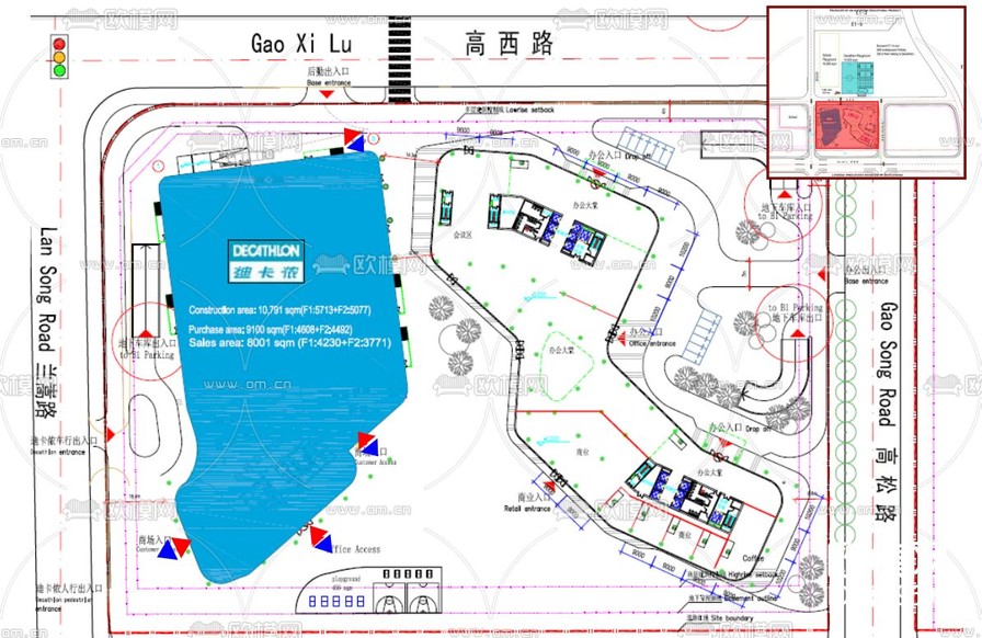 迪卡侬上海总部办公室cad施工图下载(渲染图8)