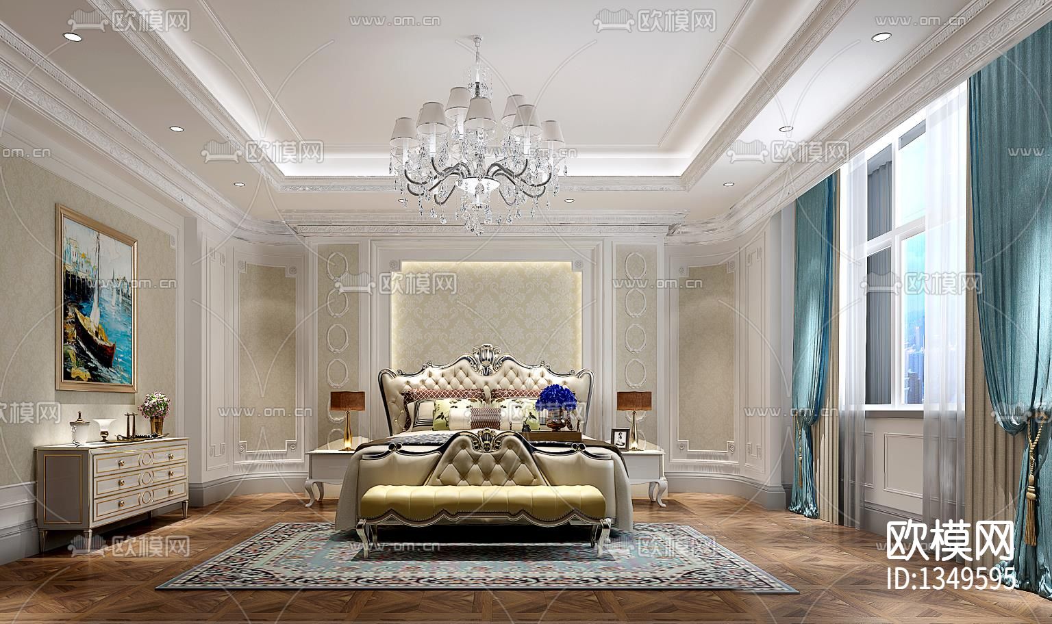 青岛万达1000M²独栋豪宅cad施工图下载（渲染图5）