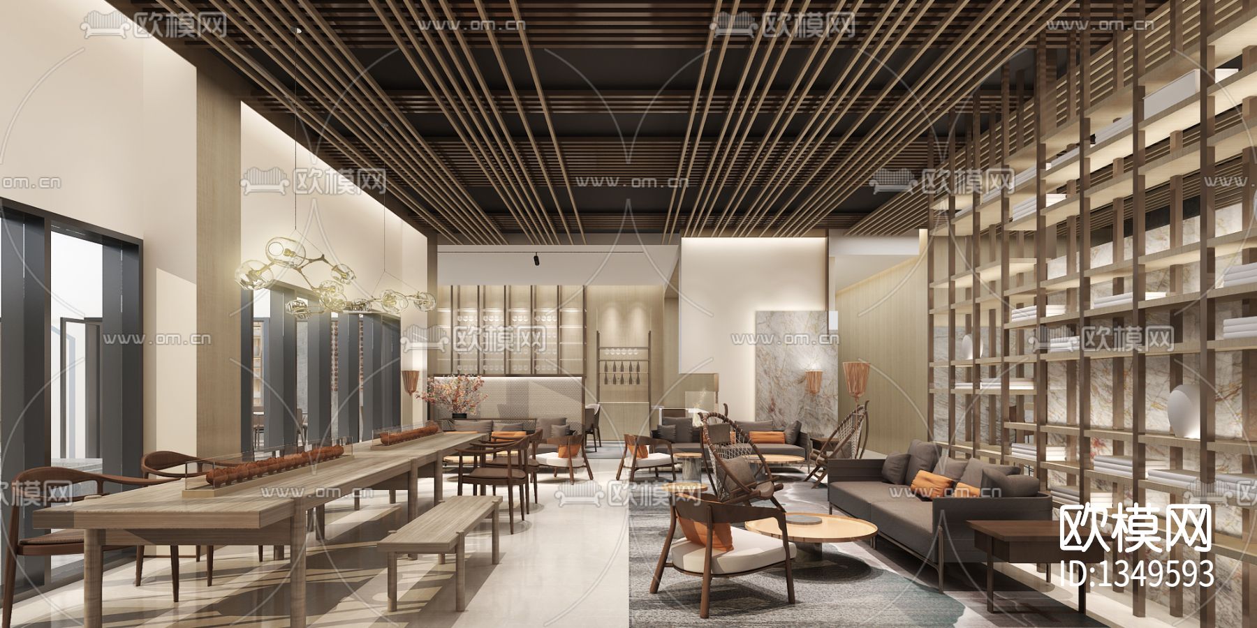 北京玺萌壹号园酒店会所cad施工图下载（渲染图4）