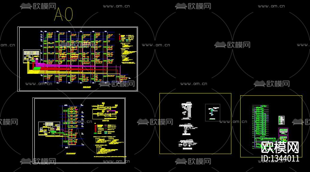 闭路电视监控系统cad施工图下载（渲染图10）
