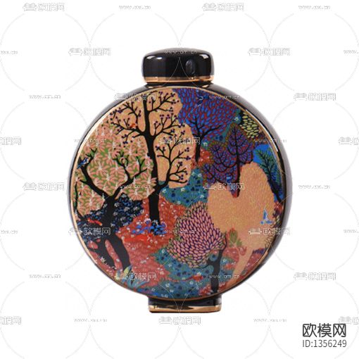 日式复古陶瓷彩釉花器下载