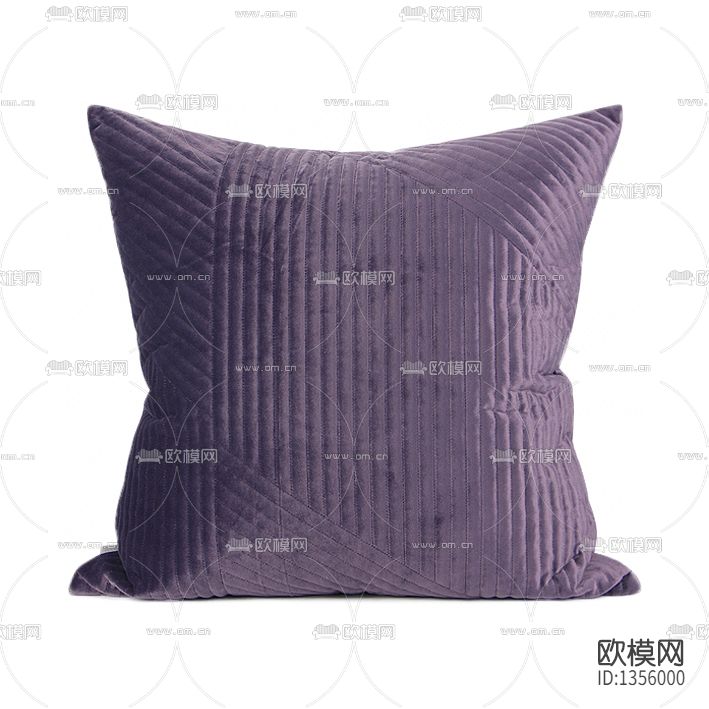 现代简约紫色绗棉抱枕下载（渲染图3）