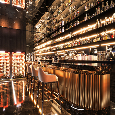 收藏下载现代酒吧吧台3d模型id:10106539下载现代轻奢酒吧3d模型id