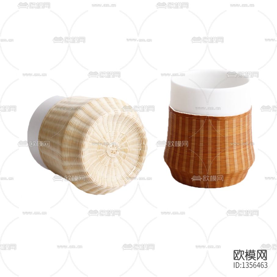 现代简约藤编收纳篮下载