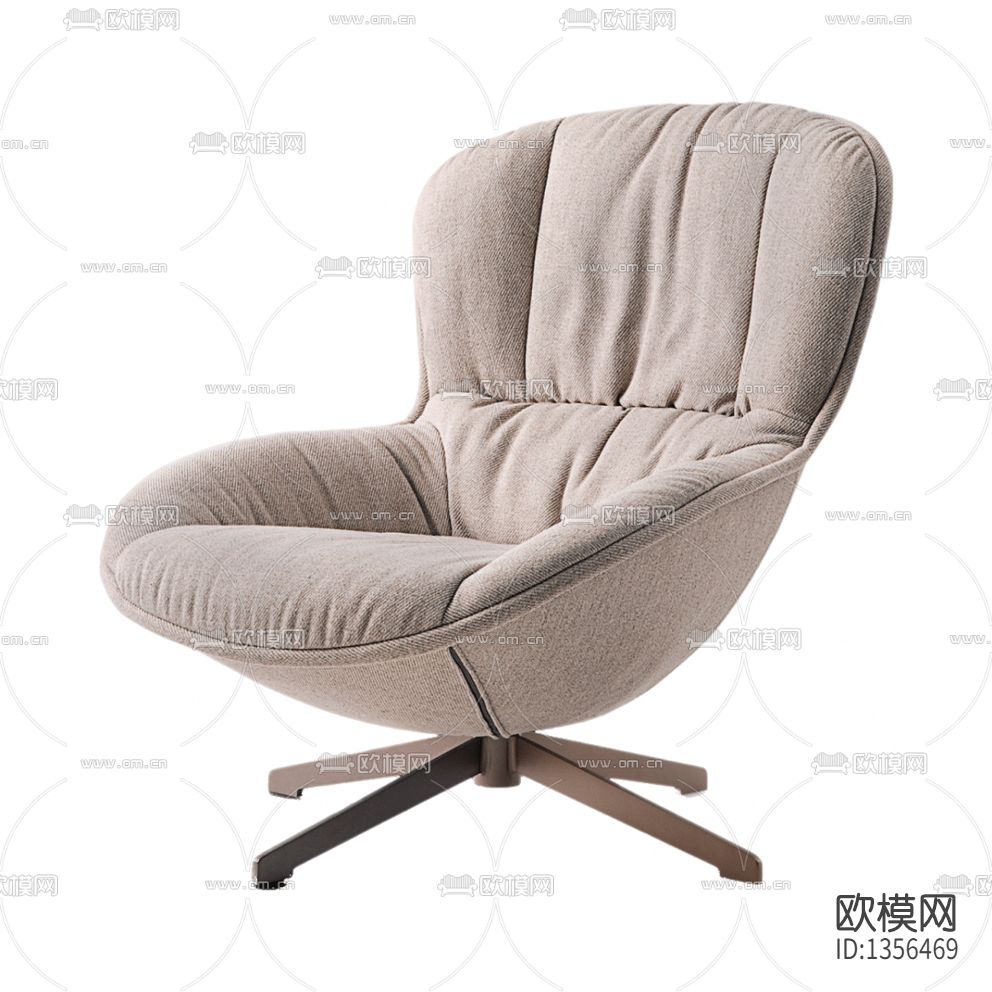 现代轻奢布艺不锈钢单人沙发下载