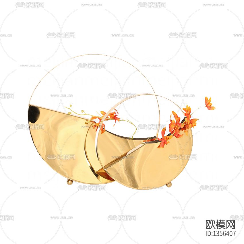 现代轻奢铁艺花器下载