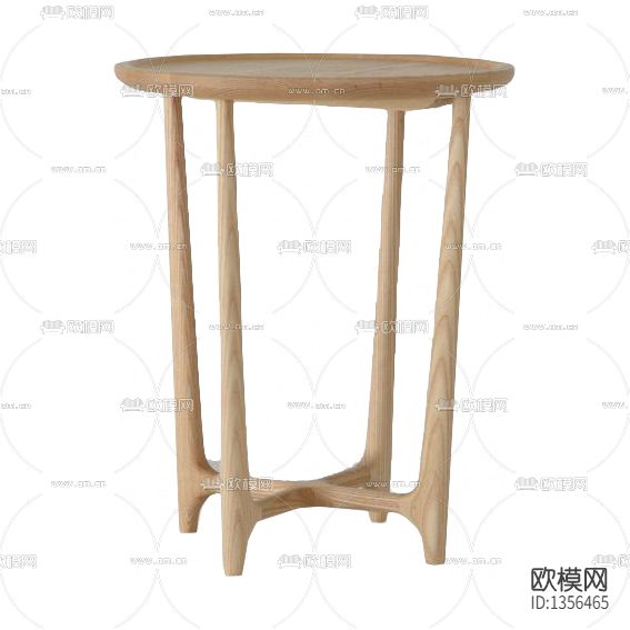 新中式简约实木圆形边几
