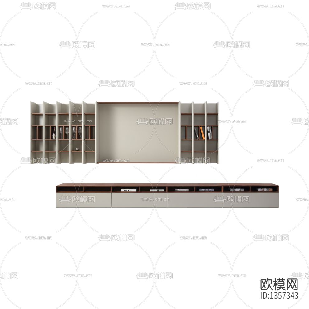 现代简约实木创意壁柜下载