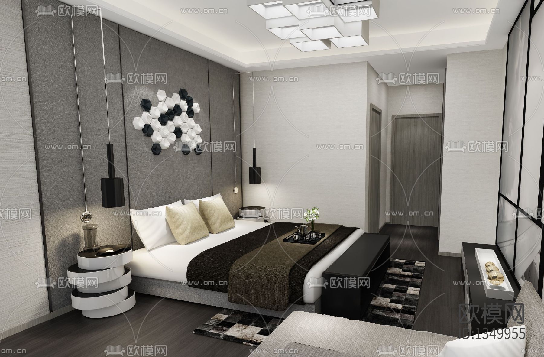 样板间设计cad施工图下载（渲染图4）