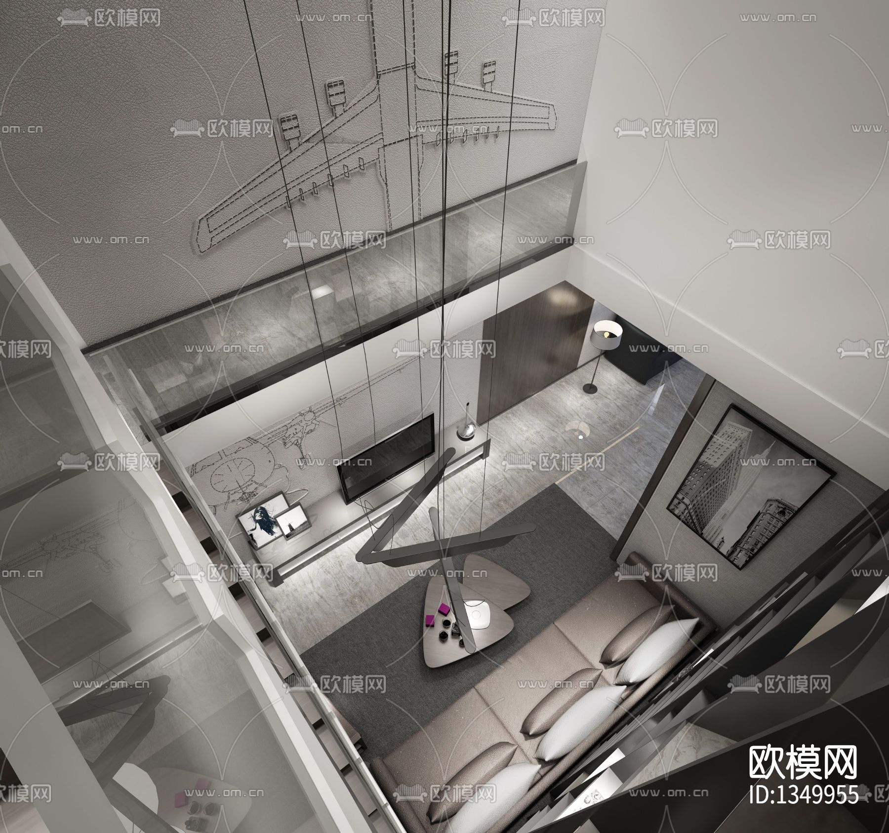 样板间设计cad施工图下载（渲染图5）