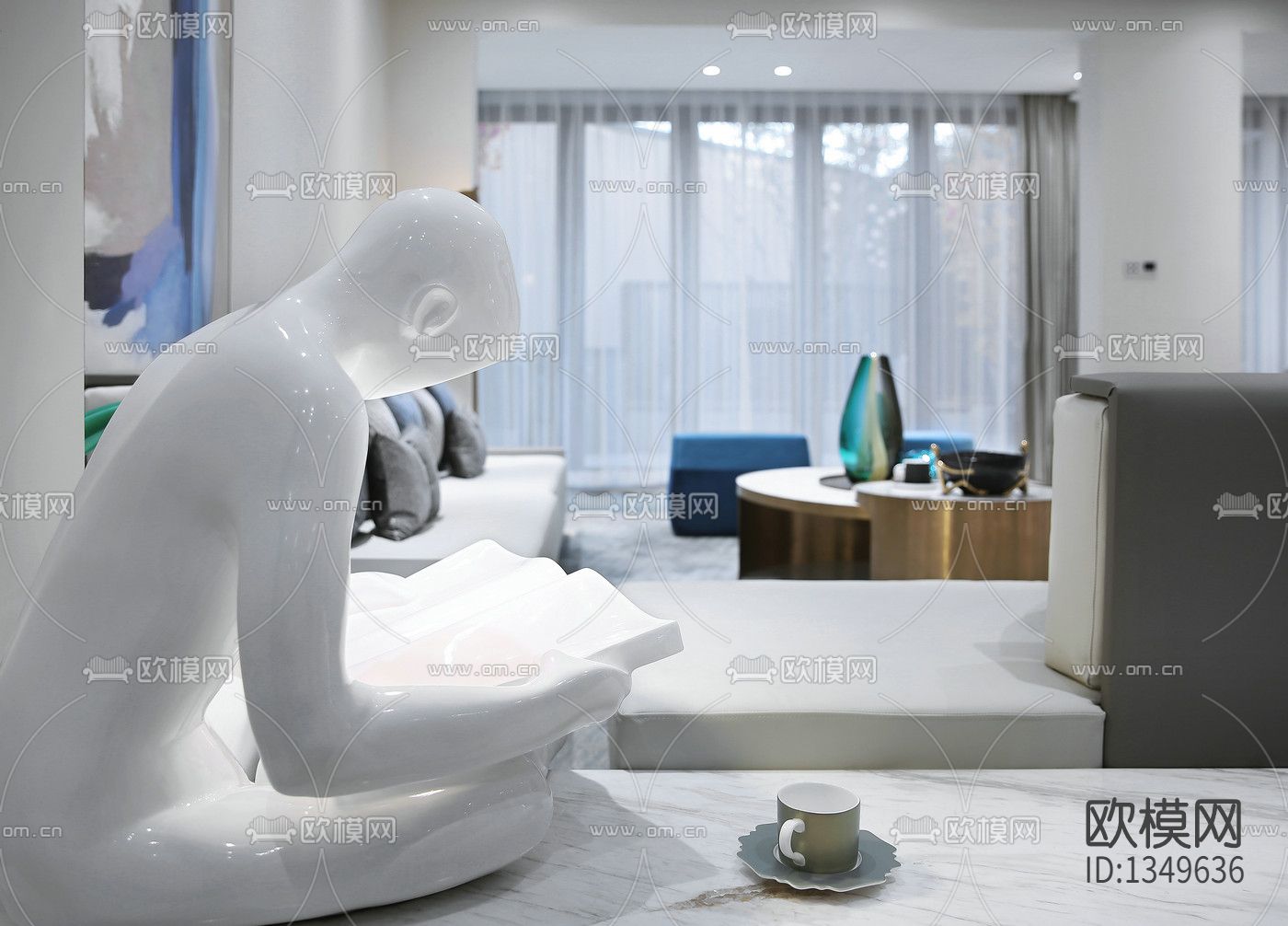 北京亿城燕西华府联排别墅cad施工图下载（渲染图6）