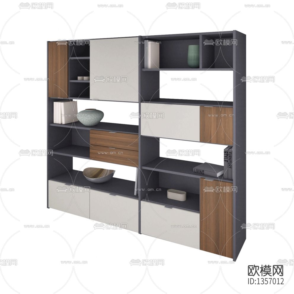 现代简约实木储物柜下载（渲染图1）