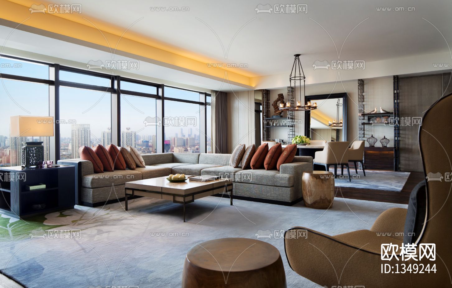 沈阳君悦酒店cad施工图下载（渲染图1）